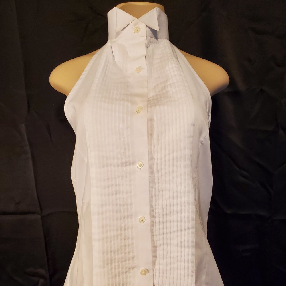Women's tuxedo style halter top